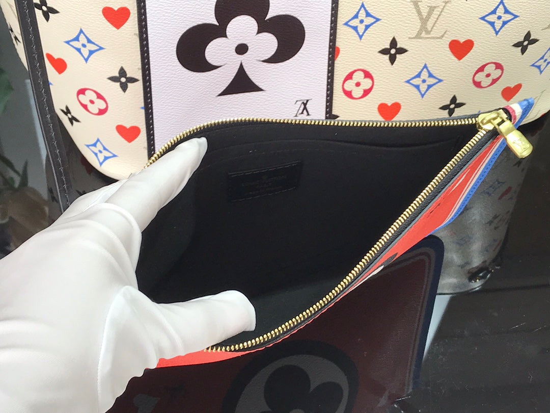 Top Quality Neverfull MM Game On Tote Bag Monogram Canvas White By Nicolas Ghesquiere For Women, Womens Handbags, Shoulder Bags 12.2in/31cm Top Quality M57462