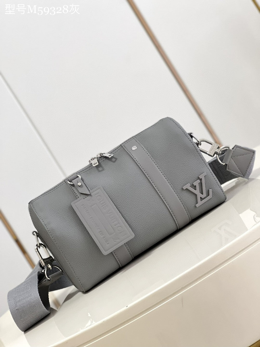 Top Quality City Keepall Aerogram Grey For Men, Bags, Shoulder And Crossbody Bags 10.6in/27cm Top Quality M59328