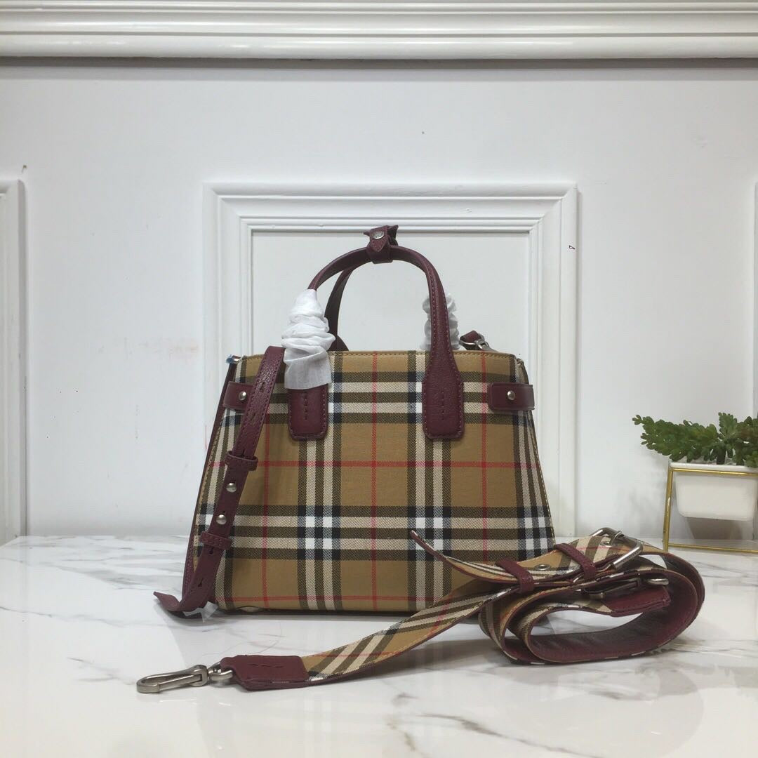 Top Quality Small Banner  Check And Tote Purple For Women, Womenâs Bags 10.5in/26cm