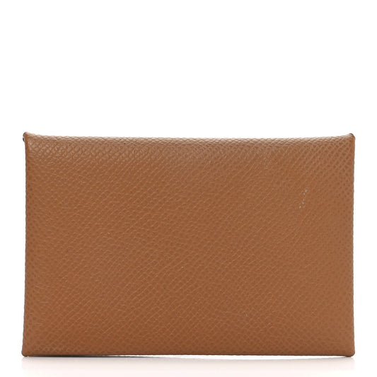 Hermes Epsom Calvi Card Case Gold