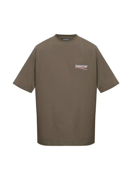 Luxury Balenciaga Trending 2025 Political Campaign Large Fit Short Sleeve Khaki