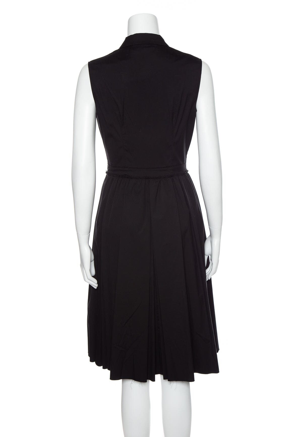 Prada Black Cotton Button Down Sleeveless Dress SZ 42