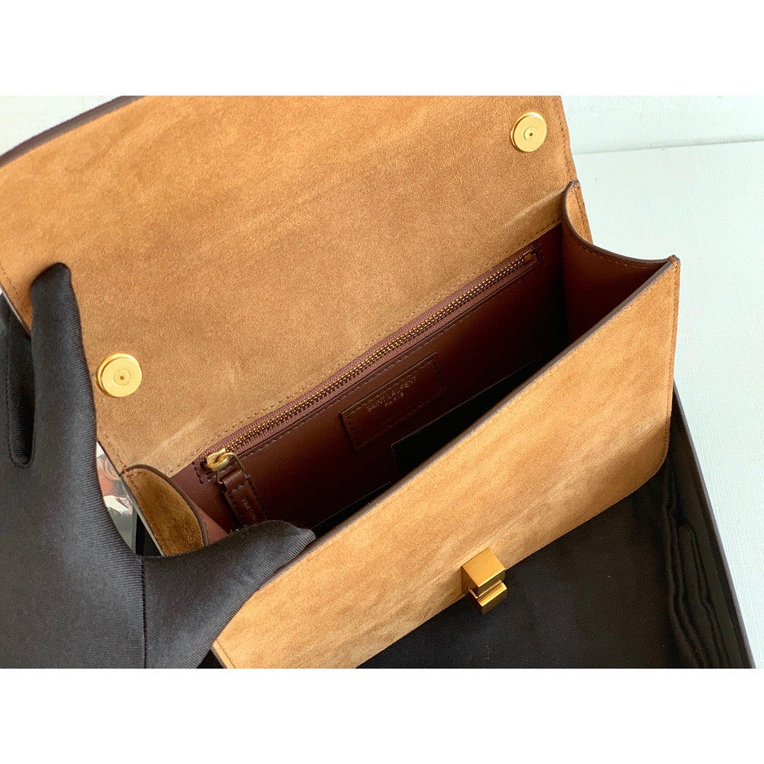 Top Quality Le Carre Satchel Brown For Women 9in/23cm YSL