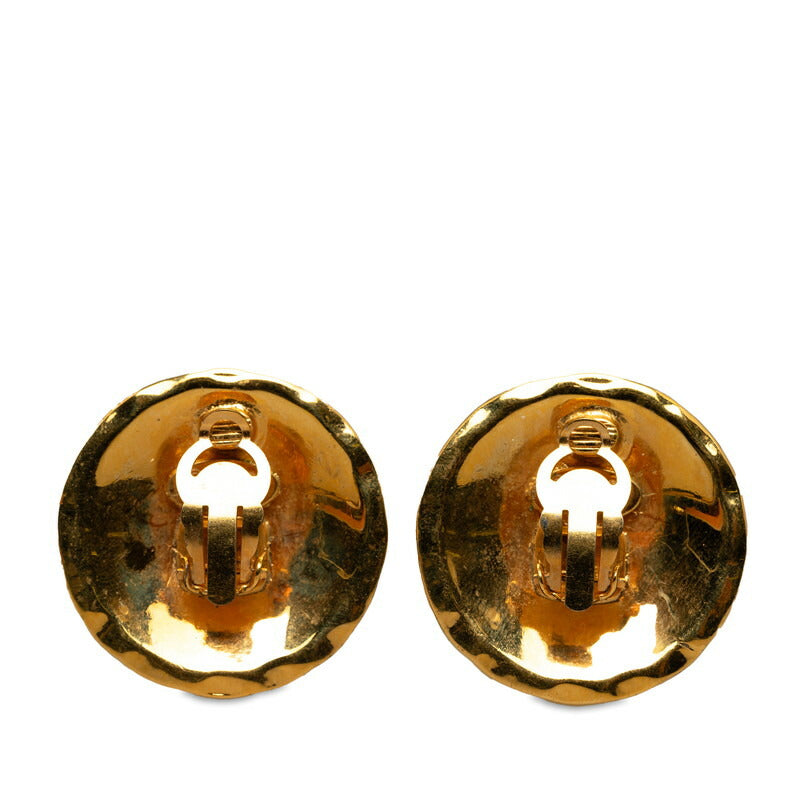 Chanel Gold-Plated Coco Mark Matelasse   Earrings
