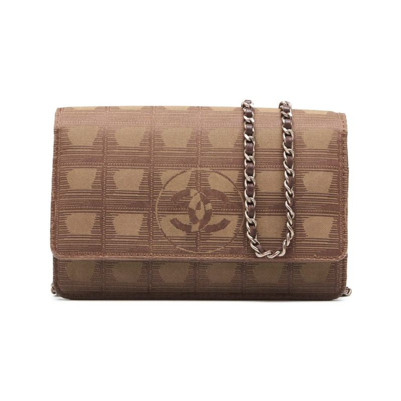CHANEL  label chain wallet ram s x canvas brown (silver g) shoulder bag mini shoulder bag ladies bag ladies bag hybrid ? Ship?  handbags