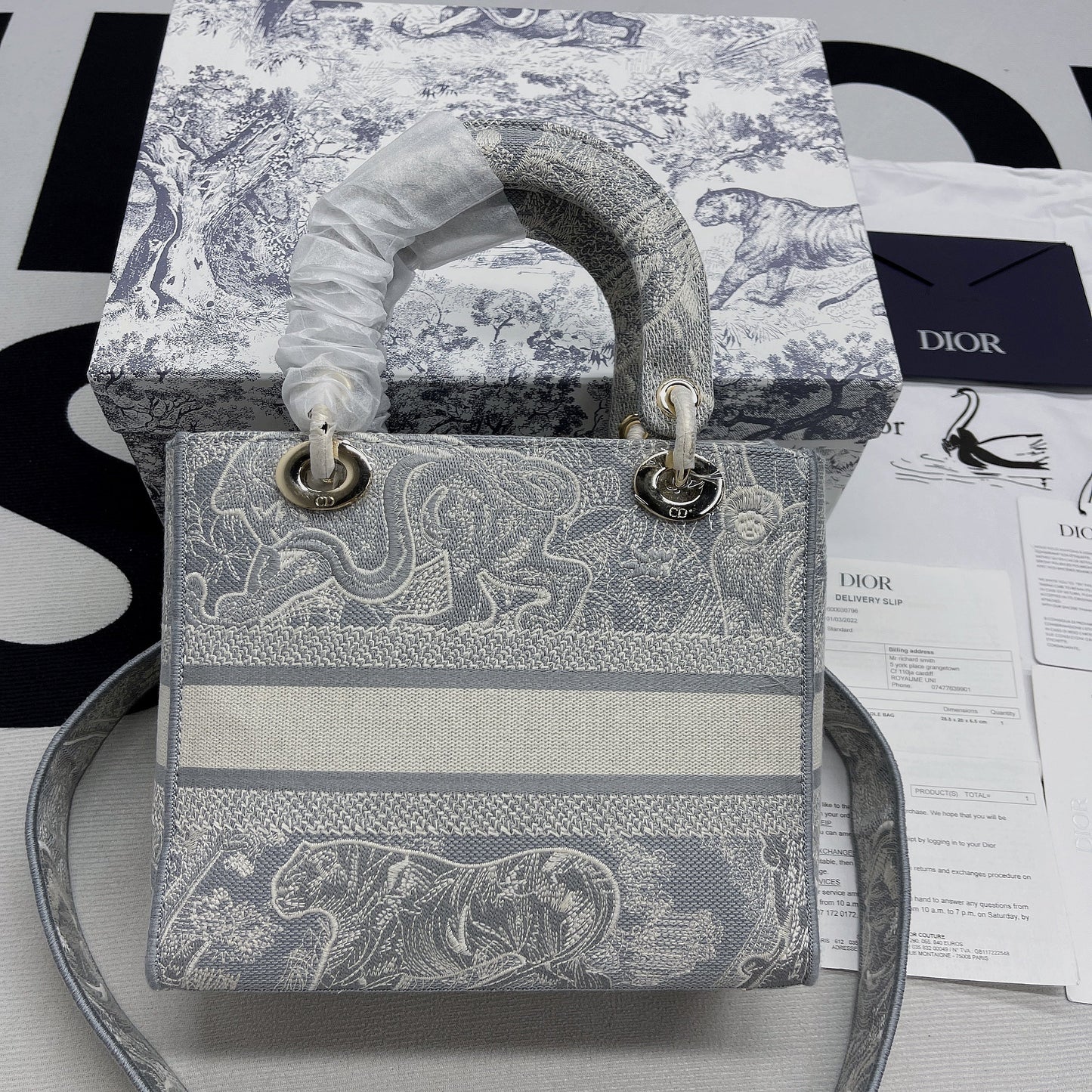 Top Quality MeTop Qualityum Lady D-Lite Bag Grey, For Women, Womens Handbags 24cm/9.5in CD