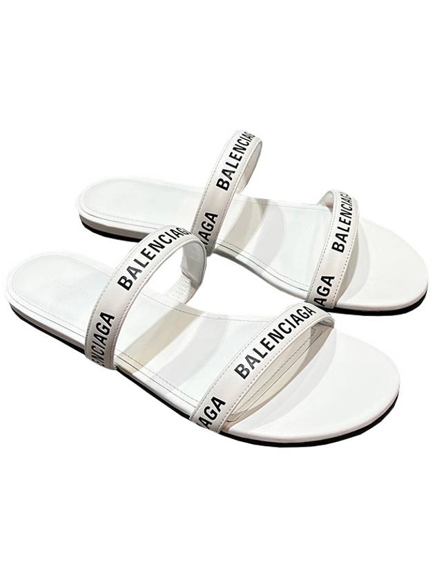 Luxury Balenciaga Trending 2025 Logo Round Slippers White