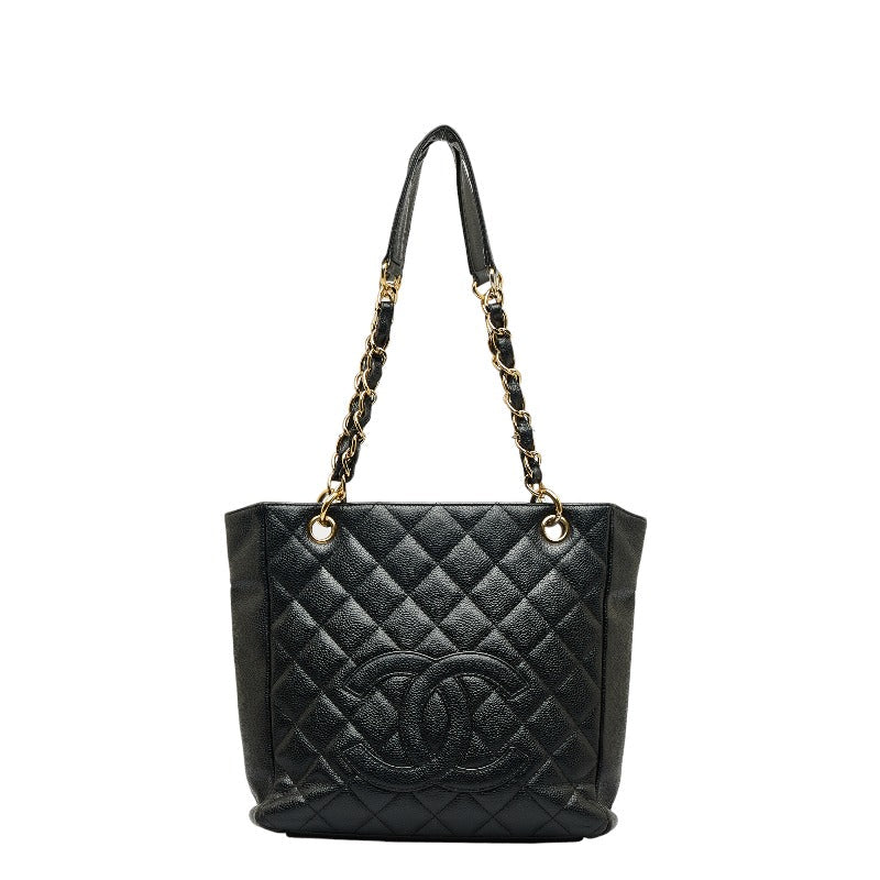 Chanel Cocomark Mattress PT Tortoise Chain HandBag Black Gold Caviar S  Chanel