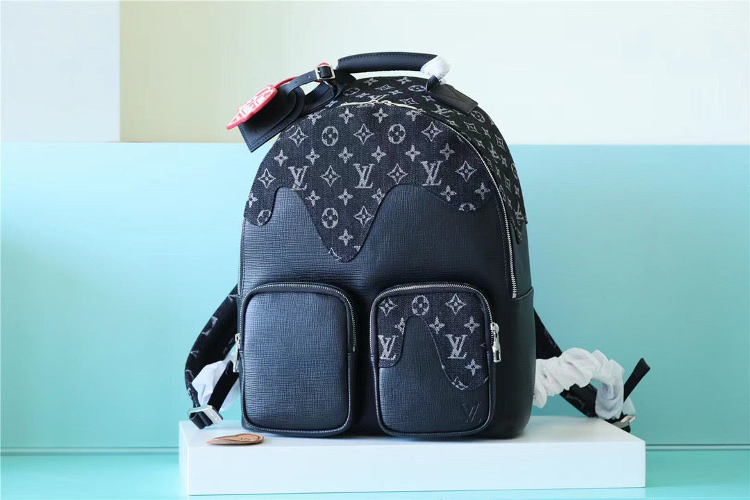 Top Quality Multipocket Backpack Monogram Drip Black By Nigo For Men, Bags 40cm Top Quality M45973