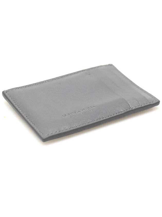 Luxury Bottega Veneta 649597 Gray Calfskin Intrecciato Card Holder