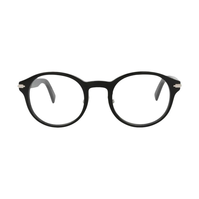 Dior Eyeglasses Round Full Rim, Shiny Black Frame and Clear Demo Lenses Lens DIORBLACKSUITORJ1000