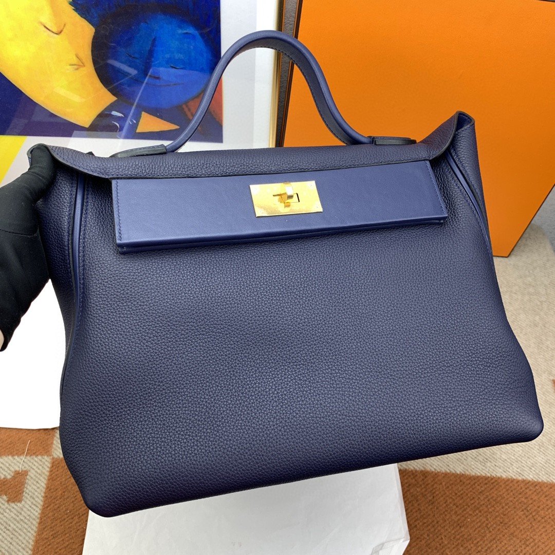 Top Quality 24/24 Evercolor Swift Navy Blue For Women, Handbags, Shoulder Bag 11.4in/29cm