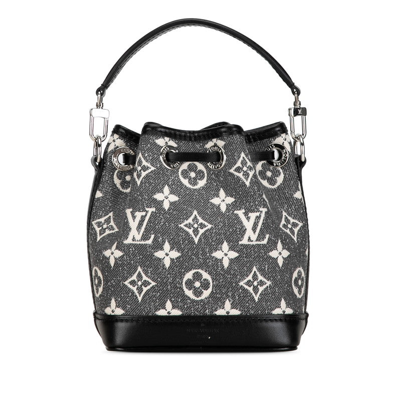 Louis Vuitton Monogram  Nanoe Handbag 2WAY M46449 Gr Black Denim Leather  Louis Vuitton