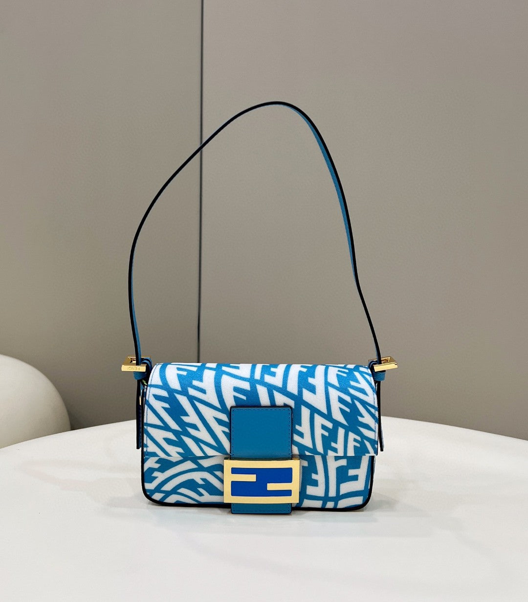 Top QualityTop Quality Mini Baguatte 1997 Blue Glazed Bag For Woman 19.5cm/7.5in
