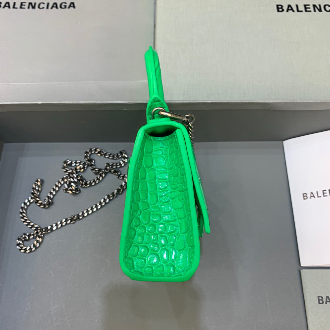 Top Quality Hourglass Mini Handbag With Chain In Green, For Women,  Bags 4.7in/12cm