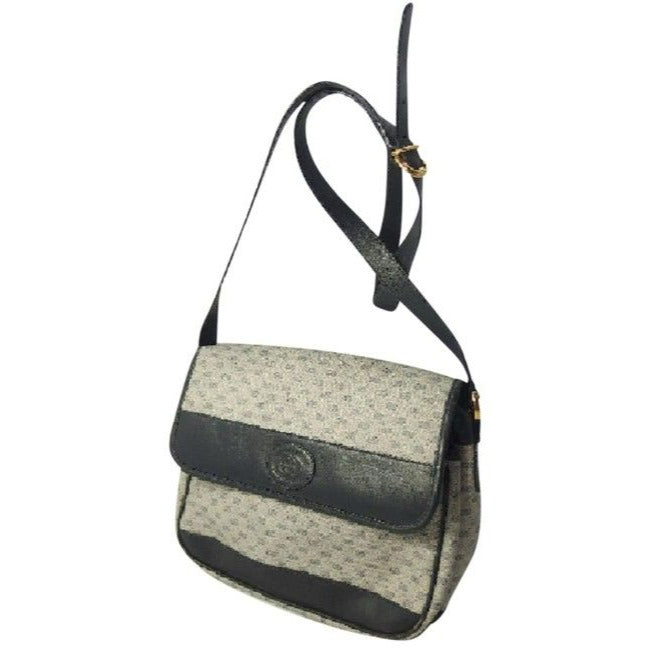 Gucci   Blue And Gg Leather Cross Body Bag