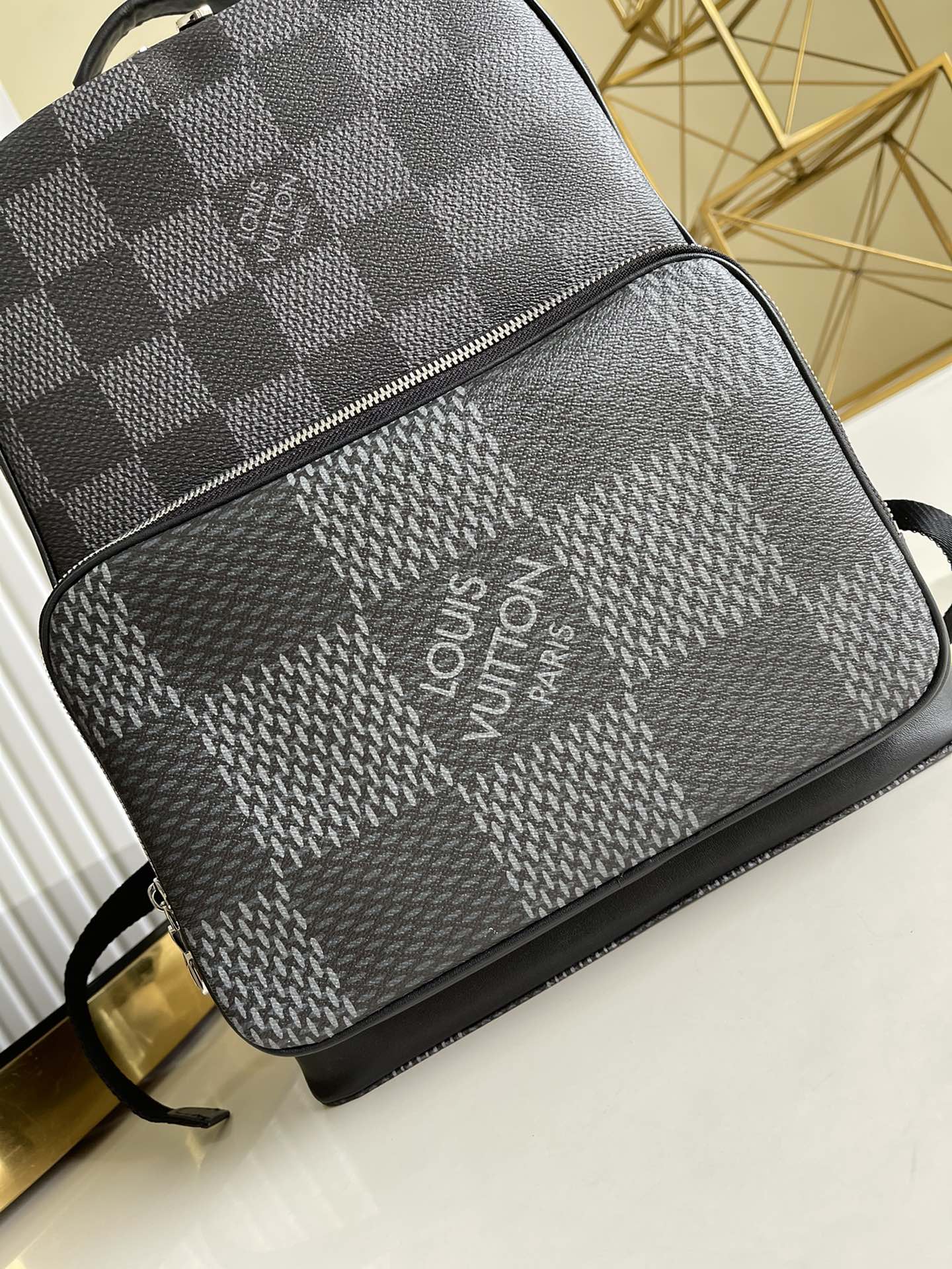 Top Quality Campus Backpack Damier Graphite 3D Canvas Grey For Men, Bags 39cm Top Quality N50009