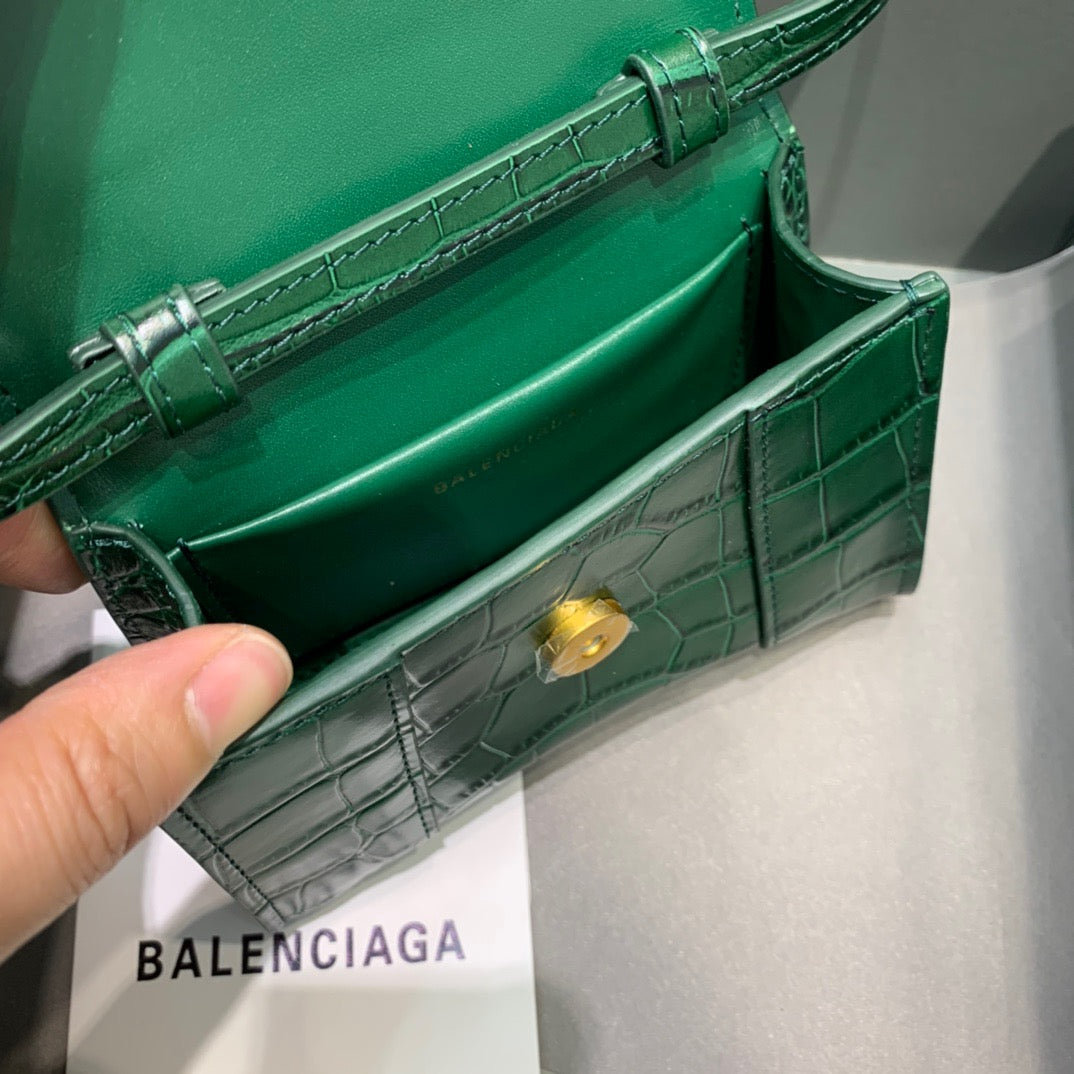 Top Quality Hourglass Mini Handbag In Green, For Women,  Bags 4.7in/12cm