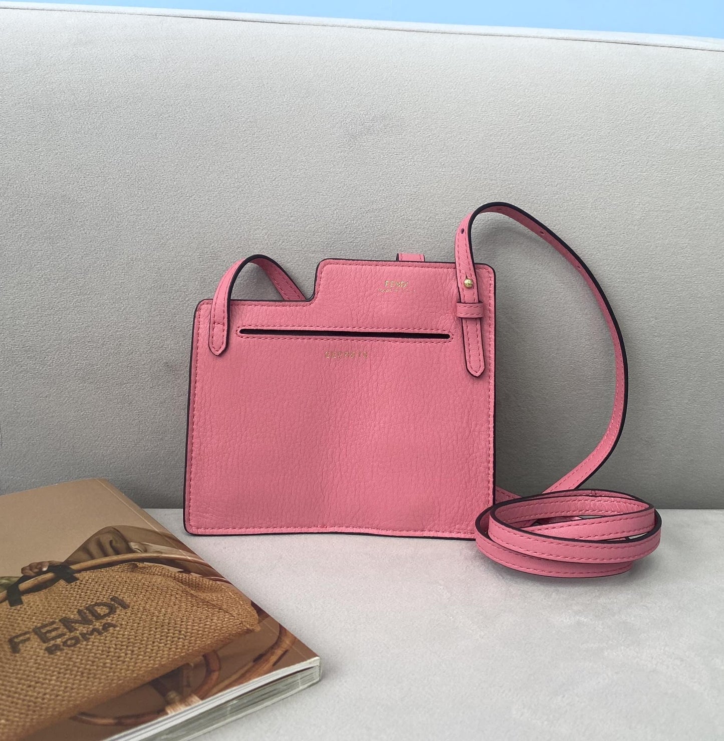 Top QualityTop Quality Bustine 2 Pockets Mini Pink Bag For Woman 16cm/6in
