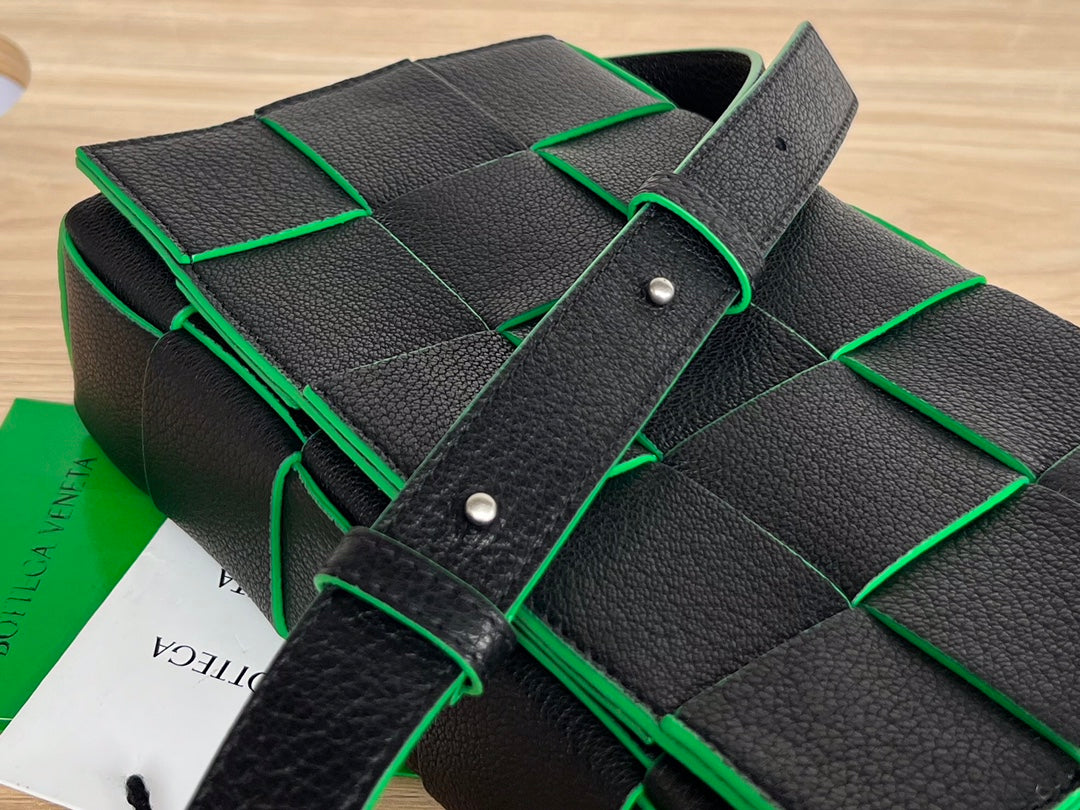 Top Quality Cassette Bag Black And Green, For Women, Bags 9.1in/23cm
