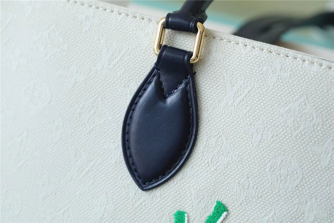 Top Quality Onthego GM Monogram Giant And Raffia White/ Black For Women,  Shoulder And Crossbody Bags 41cm/16.1in Top Quality 