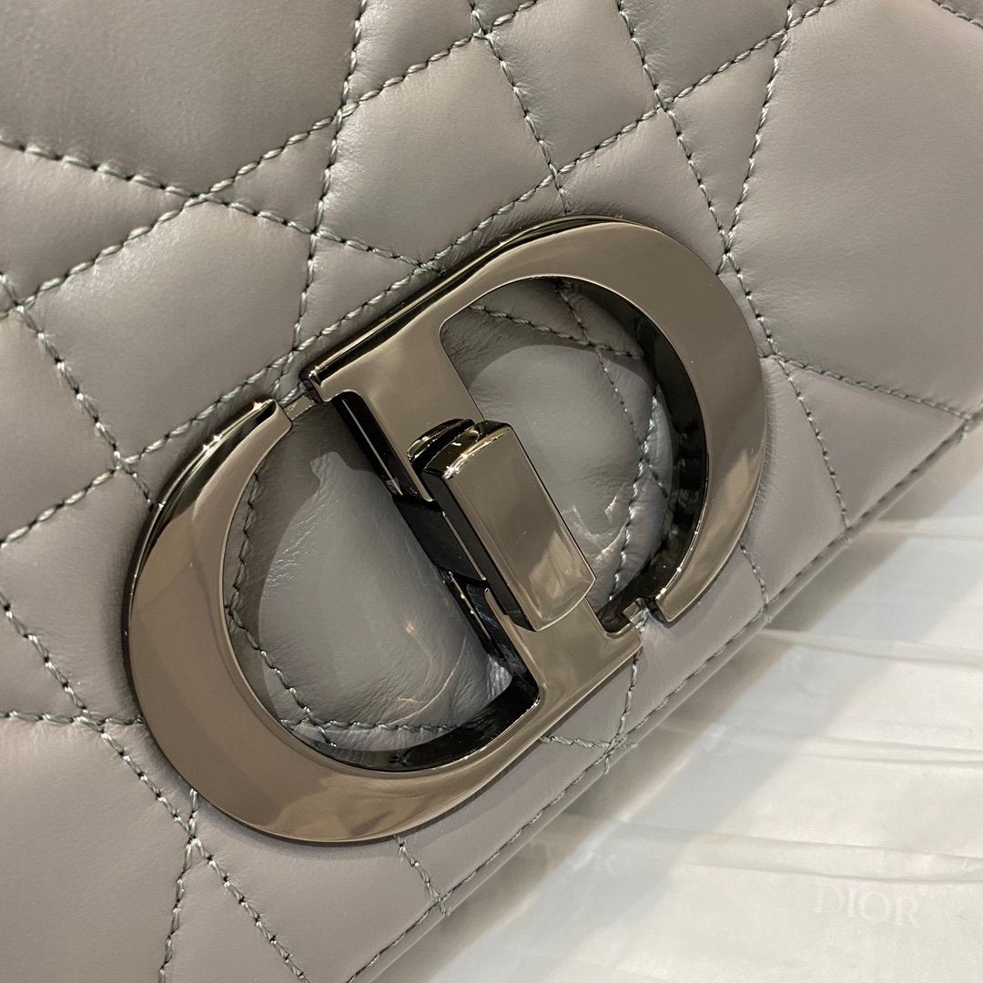 Top Quality Mini Caro Bag Gray Padded Macrocannage, Gray, For Women Womens Handbags, Crossbody Bags, 20cm CD