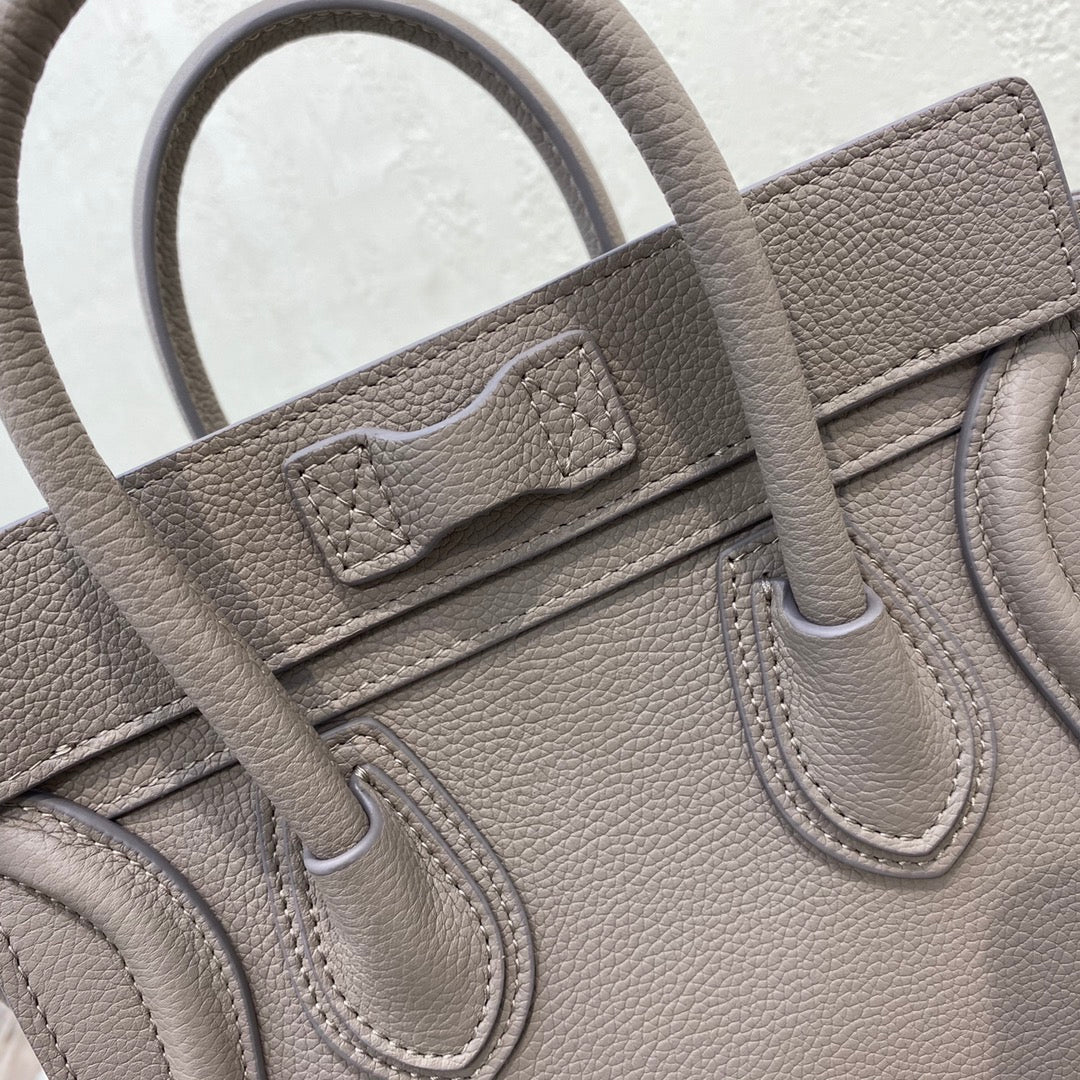 Top Quality Nano LuGucciage Bag In Drummed Brown For Women 8in/20cm 