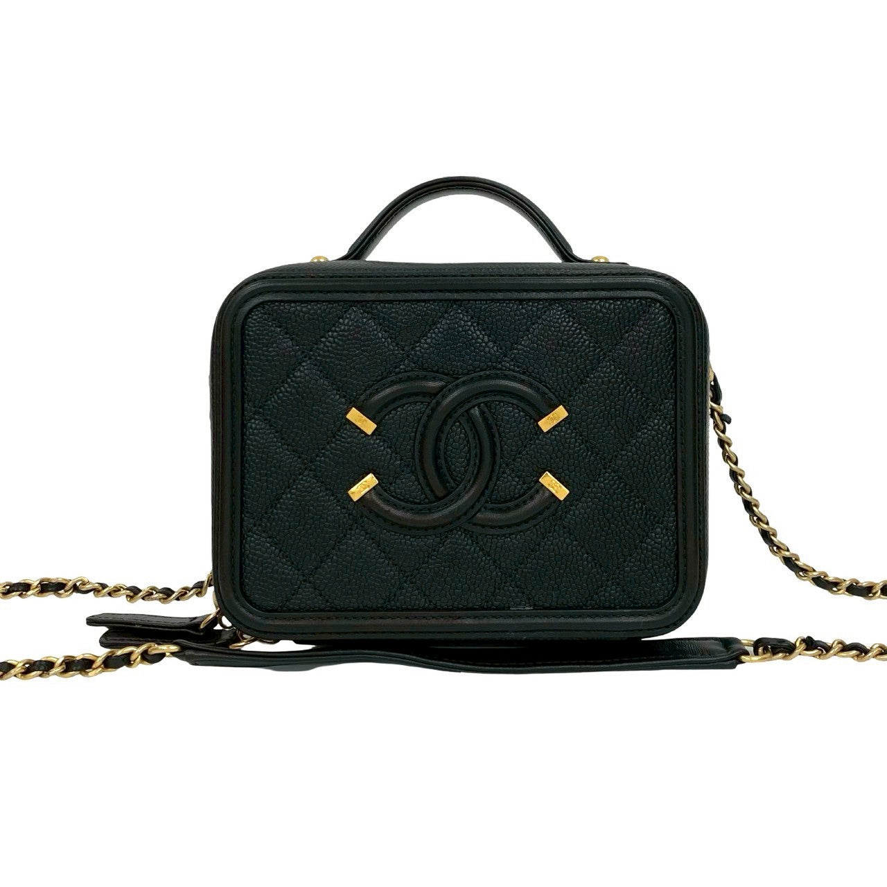 Chanel CC Filigree Caviar Mini Shoulder Bag