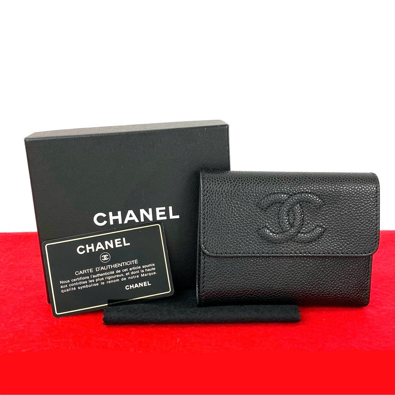 Chanel Coco Mark Caviar Skin Wallet
