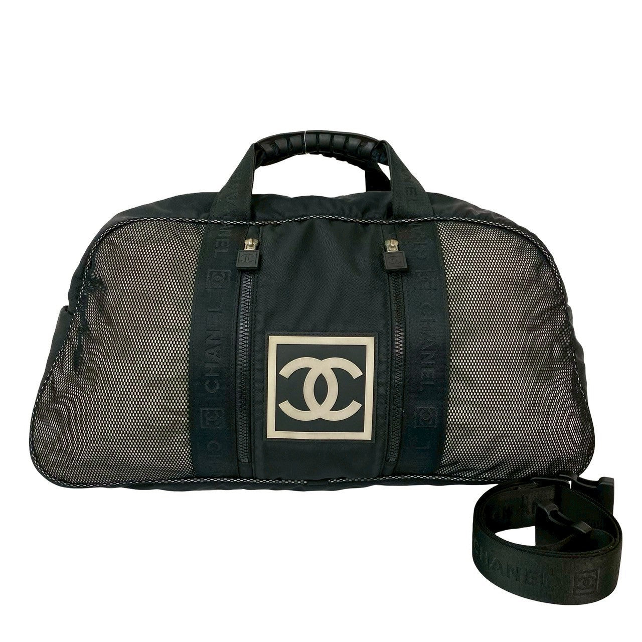 Chanel Coco Nylon Rubber 2way Boston Bag