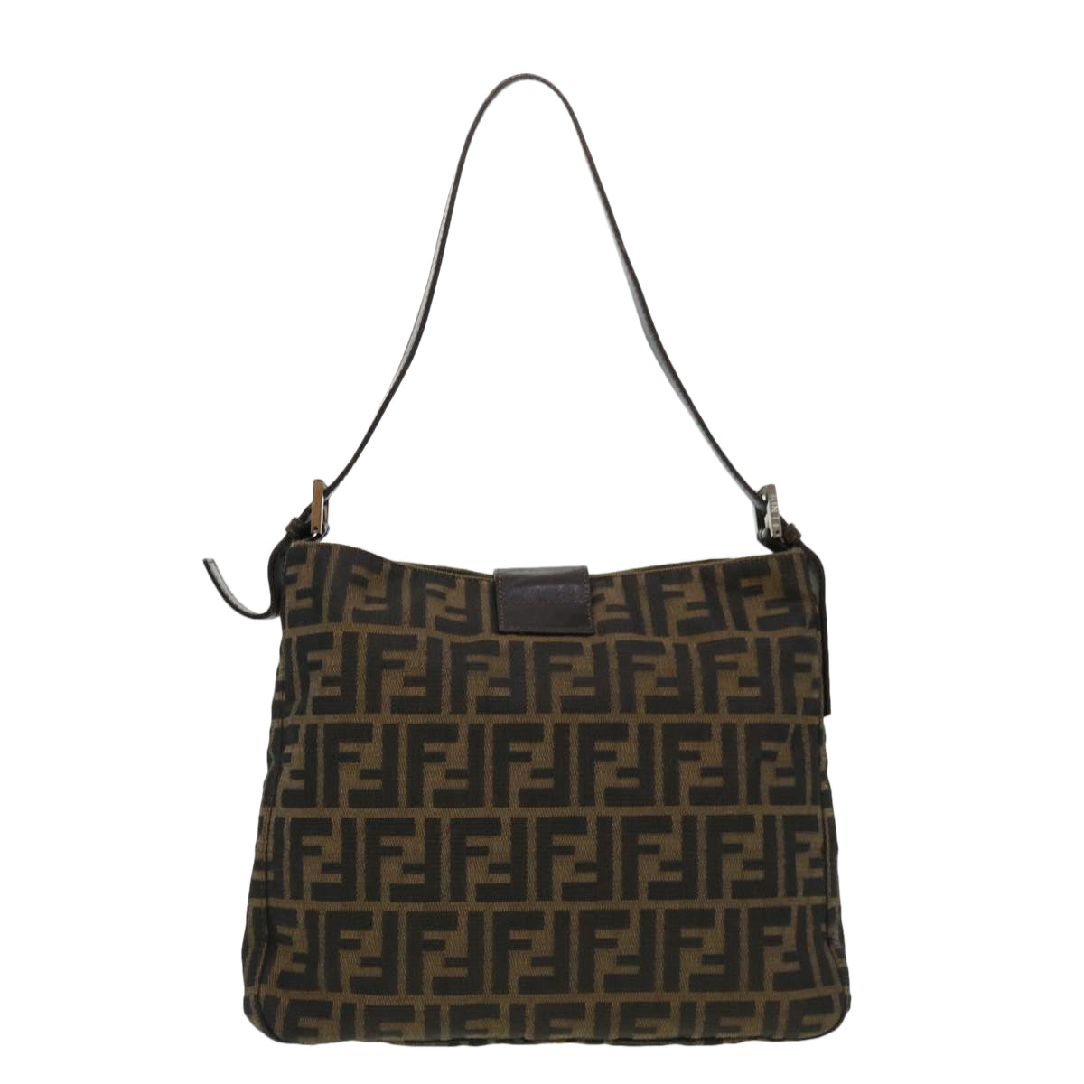 FENDI Zucca Canvas Mamma Baguette Shoulder Bag Brown