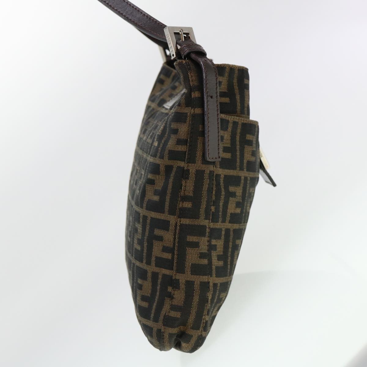 FENDI Zucca Canvas Mamma Baguette Shoulder Bag Brown