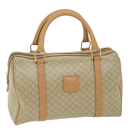 Luxury CELINE Macadam Canvas Boston Bag Beige  am5215