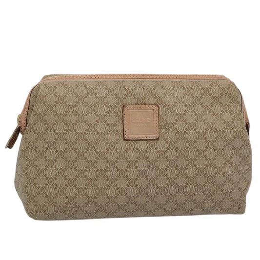 Luxury CELINE Macadam Canvas Pouch Beige  am5463