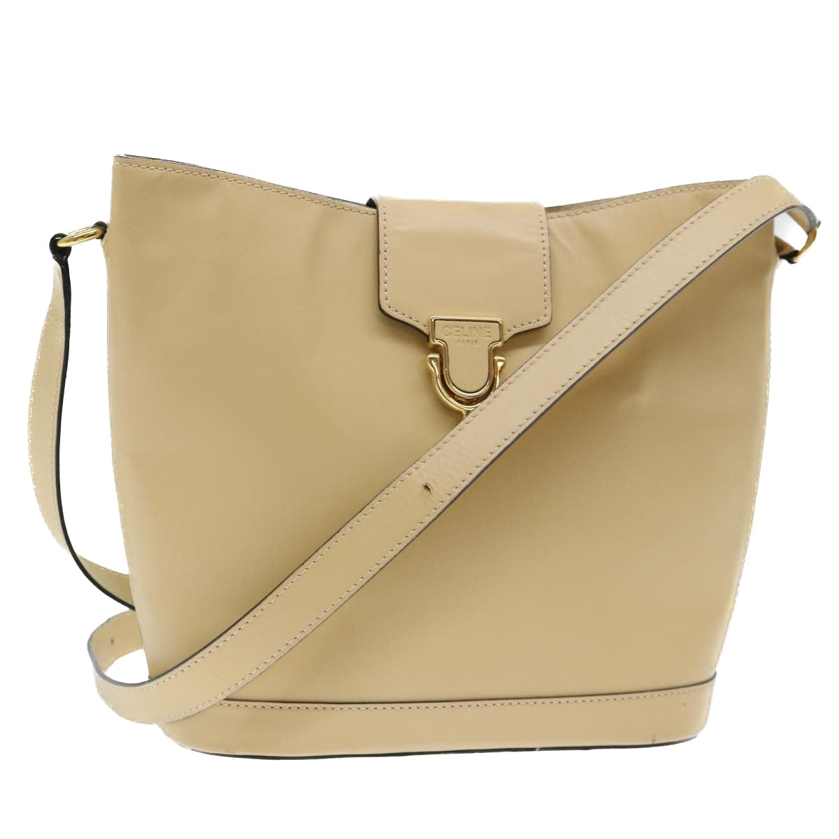 Luxury CELINE Shoulder Bag Leather Beige  ar10051B
