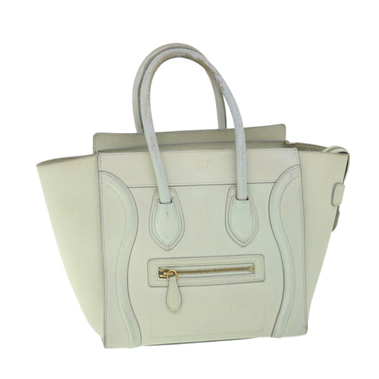 Luxury CELINE Luggage Hand Bag Leather Beige  ar10492