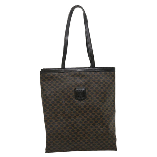 Luxury CELINE Macadam Canvas Tote Bag PVC Leather Black Brown  ar6808