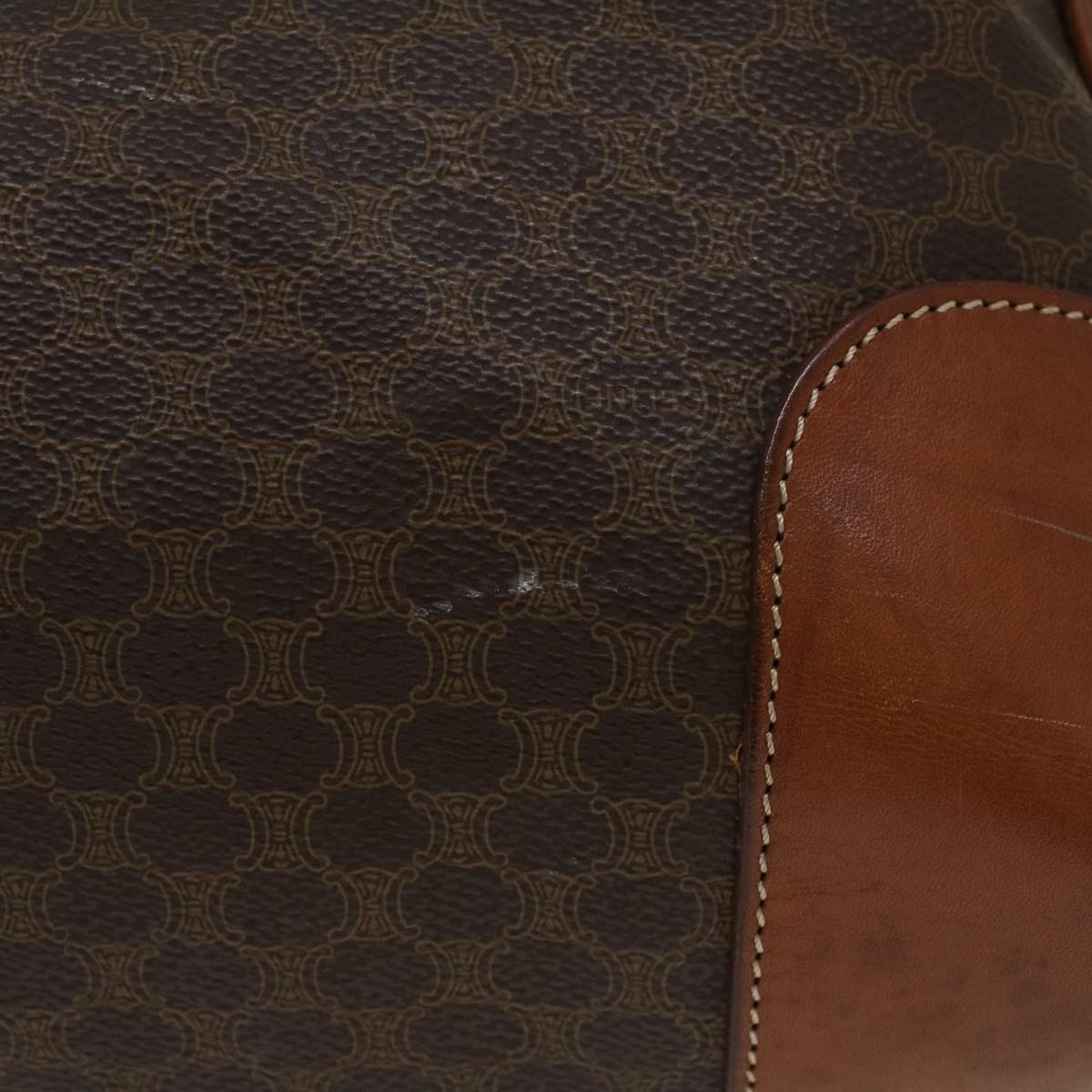 Luxury CELINE Macadam Canvas Boston Bag PVC Leather Brown  ar9757