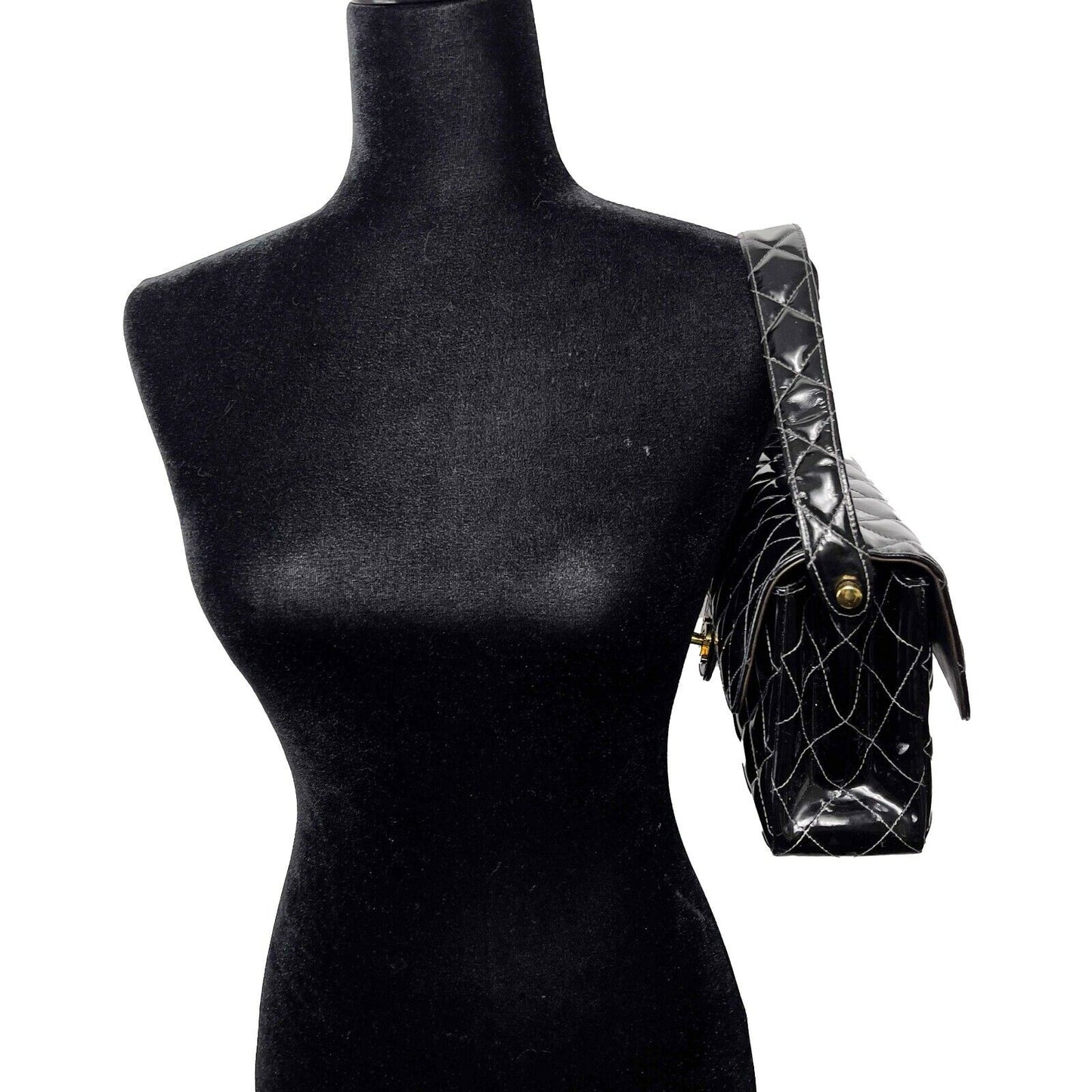 Chanel - Vtg Medium Black Top Handle