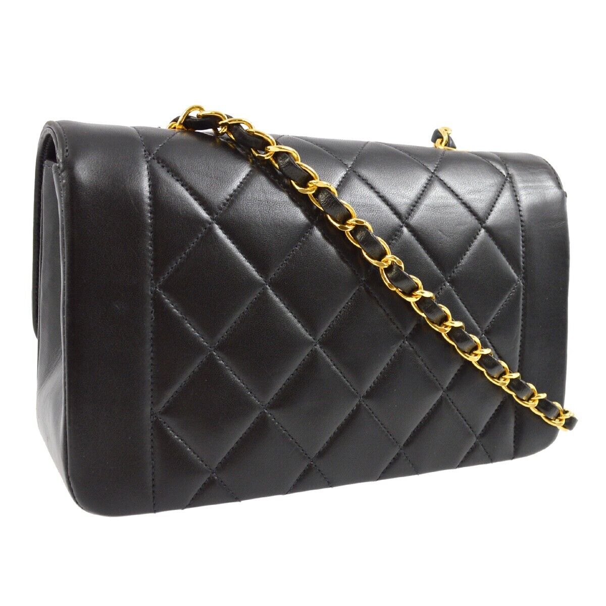 Chanel Black Lambskin Small Diana