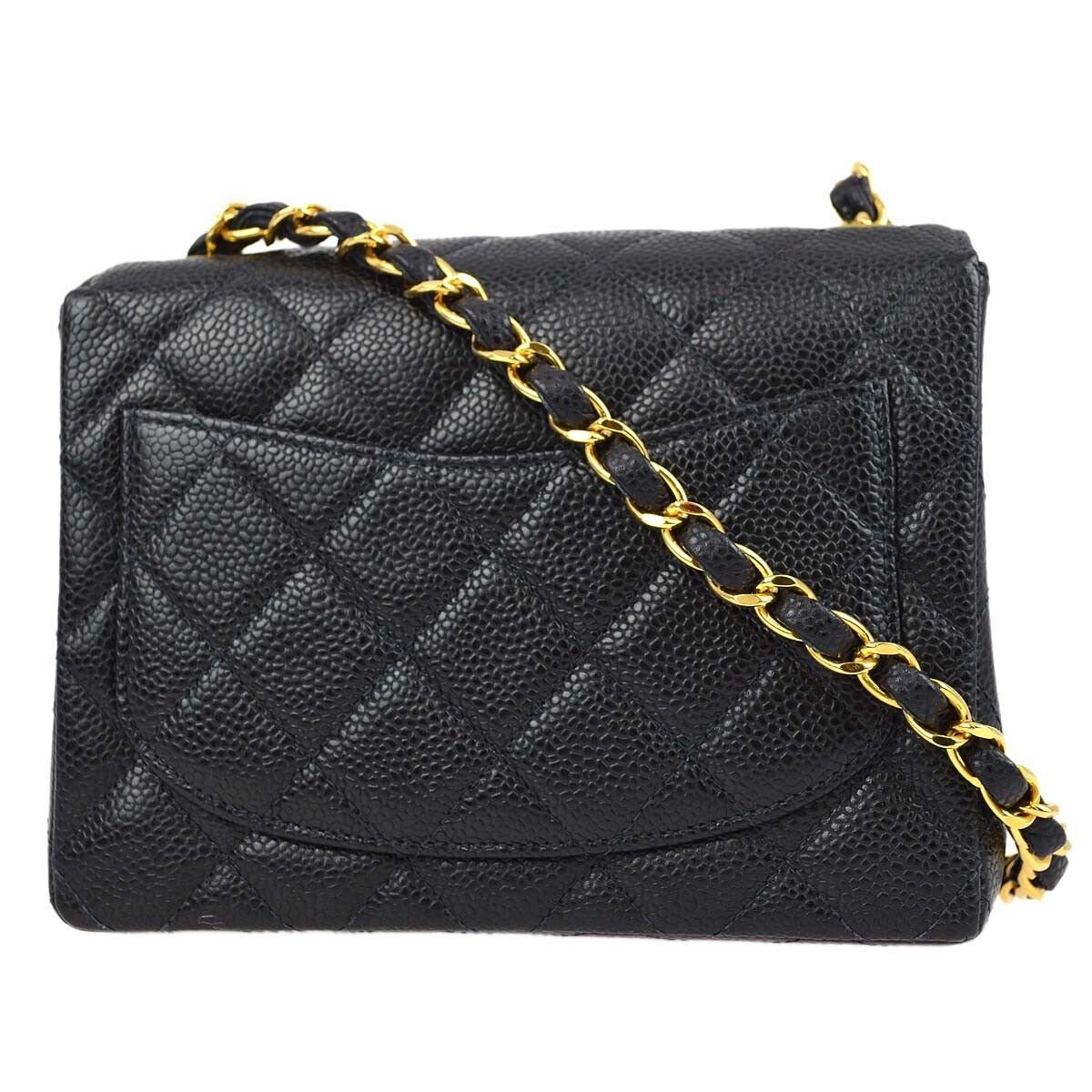 Chanel Black Caviar Mini Classic Square
