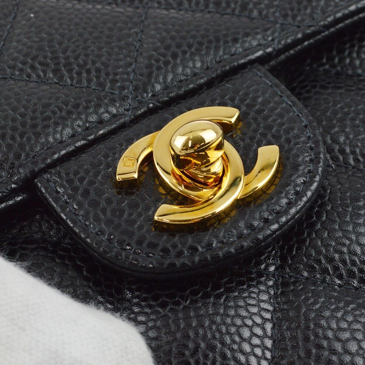 Chanel Black Caviar Mini Classic Square