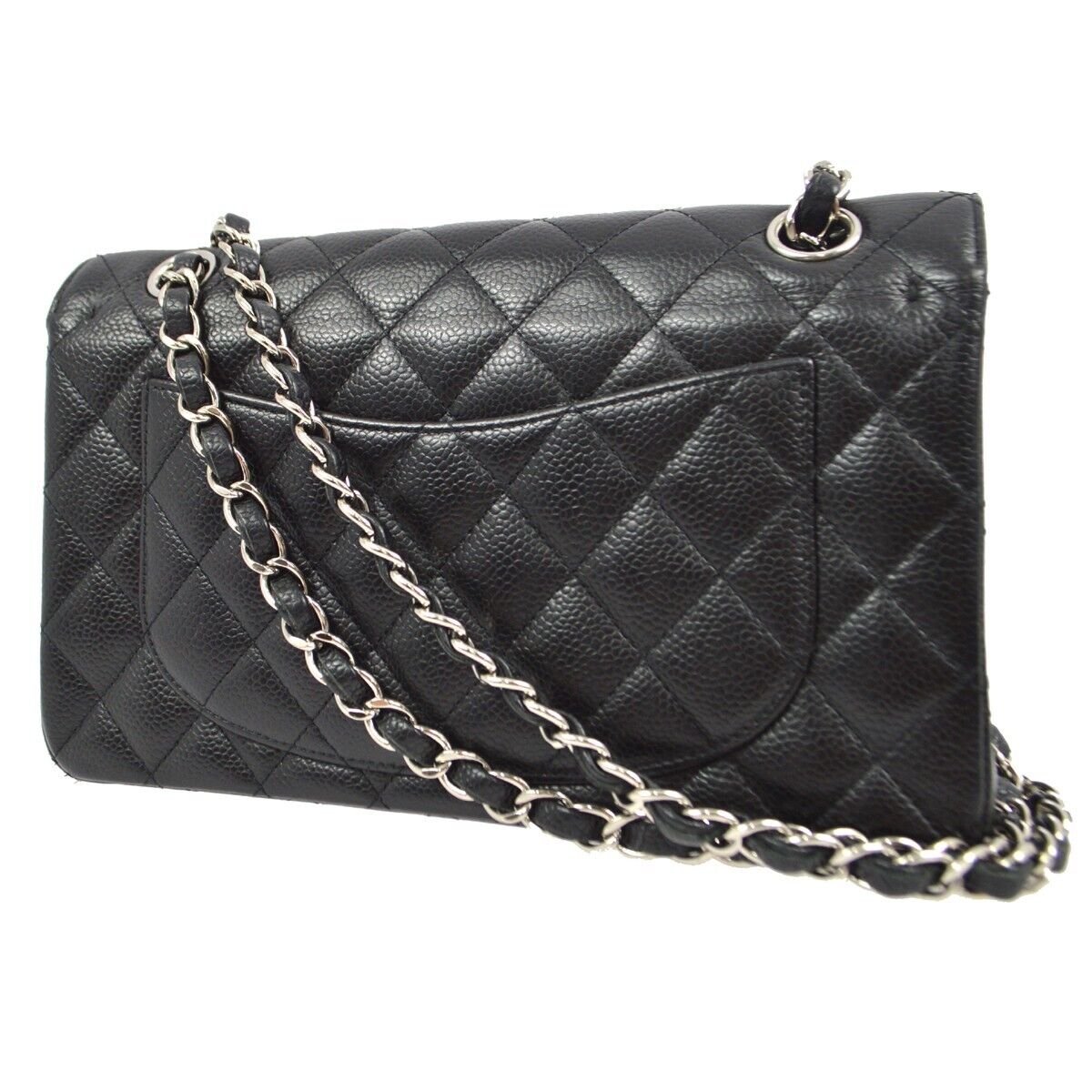 Chanel Black Caviar Small Classic Double