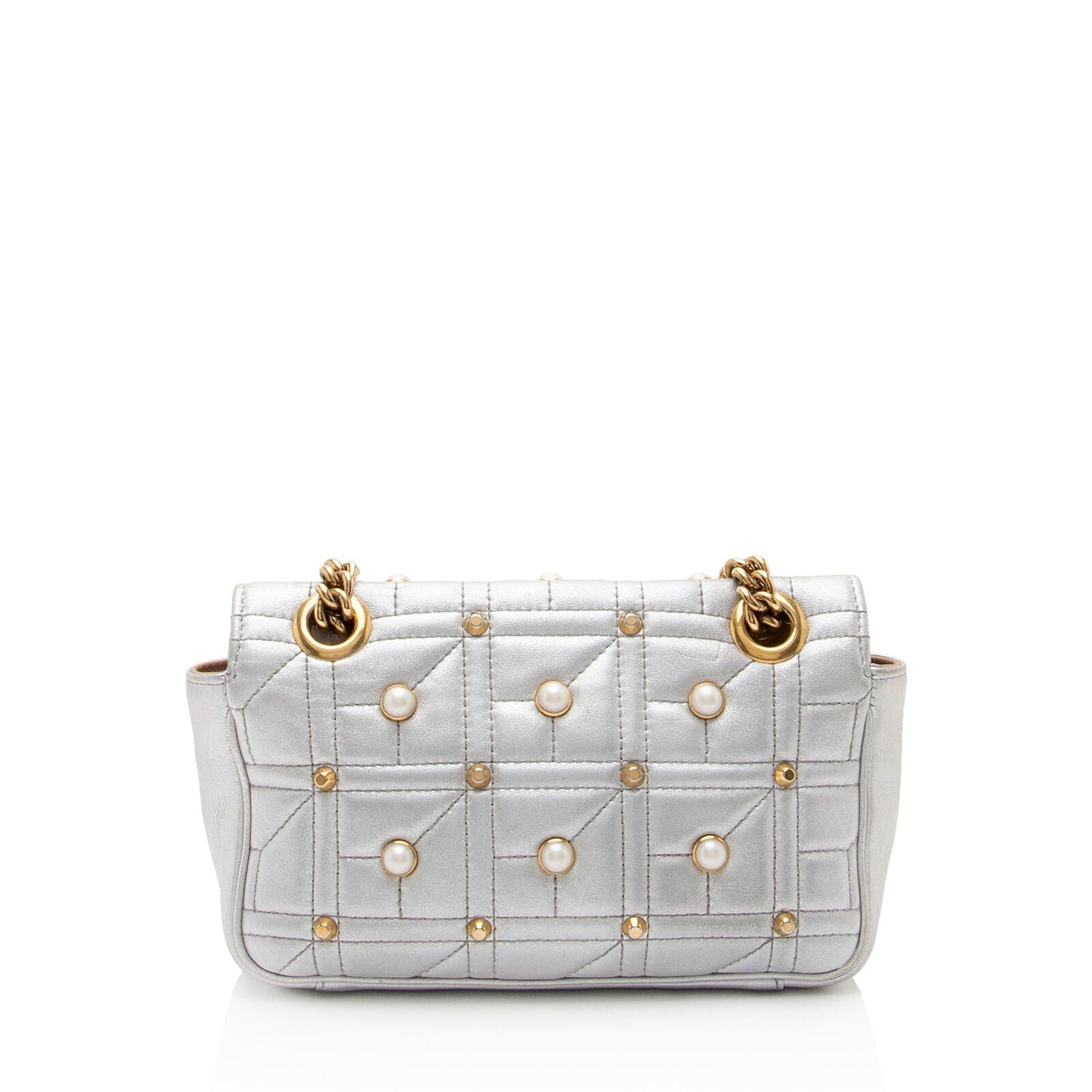 Gucci Metallic Matelasse Leather Pearl