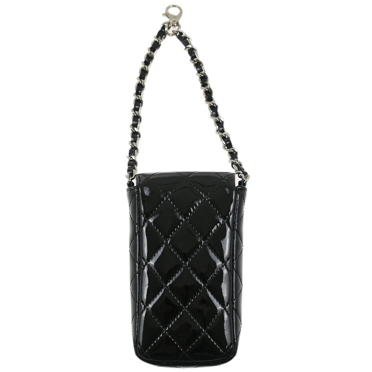 Chanel Black Patent Leather Chain Pouch