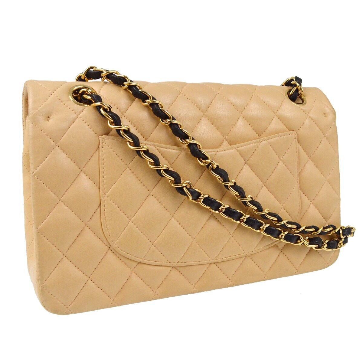 Chanel Beige Lambskin Medium Classic