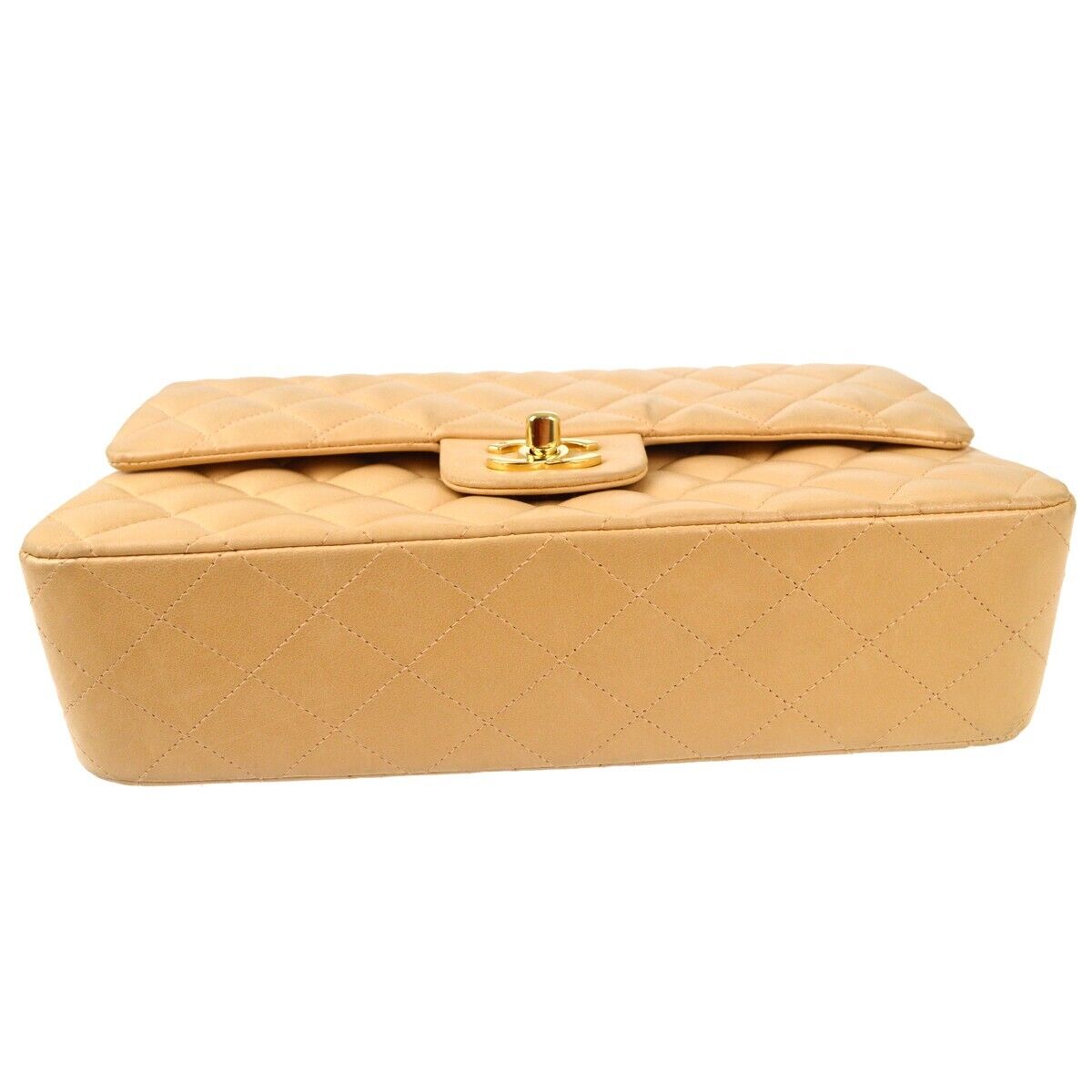 Chanel Beige Lambskin Medium Classic