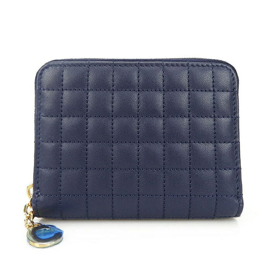 CELINE Card Case 10B663BFL.07BF leather Navy C charm mens(Unisex)