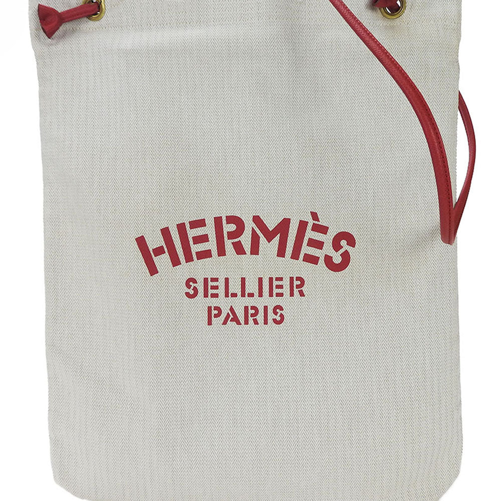HERMES Shoulder Bag Canvas, Leather Red Alain GM Women  d