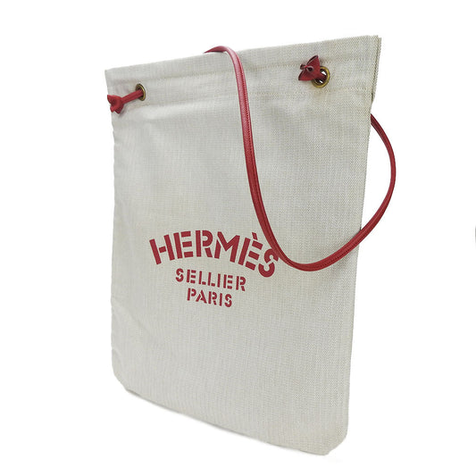 HERMES Shoulder Bag Canvas, Leather Red Alain GM Women  d